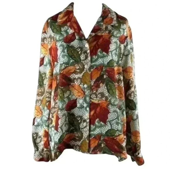 Allison Daley 12 P fall foliage long sleeve top - Picture 1 of 9